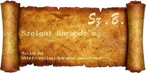Szolgai Barabás névjegykártya